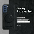 thumbnail image 4 of Allytechgroup Magnetic for Samsung Galaxy S21 FE Case, Compatible with MagSafe Support Magnetic Car Phone Mount PU Leather Slim Phone Case for Women Men for Samsung Galaxy S21 FE, Black, 4 of 10