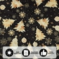 thumbnail image 6 of Christmas Tree Skirt, Golden Christmas Trees Snowflakes Black Gold Merry Christmas, Home Party Decorations, 36 inch, 6 of 10