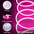 thumbnail image 3 of LED Neon Rope Light, Pink 12V Silicone Neon Rope Light, 16.4Ft/5M Waterproof Flexible DIY Cuttable LED Strip Lights for Bedroom Party Festival Indoor Outdoor Decoration (Power Adapter not Included), 3 of 7