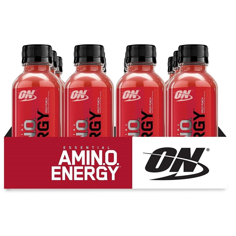 Optimum Nutrition Amino Energy Drink, Fruit Punch, 16 Fl Oz, 12 Ct