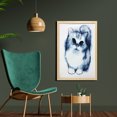 thumbnail image 2 of Navy Blue Wall Art with Frame, Kitty Paint with Distressed Color Features Fluffy Cat Best Companion Ever, Printed Fabric Poster for Bathroom Living Room, 23" x 35", Grey White, by Ambesonne, 2 of 2