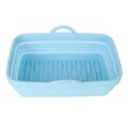thumbnail image 1 of Revestimiento de silicona plegable para freidora, cesta rectangular de silicona con asas para hornear en familia, acampar, barbacoa, color azul, 1 of 14