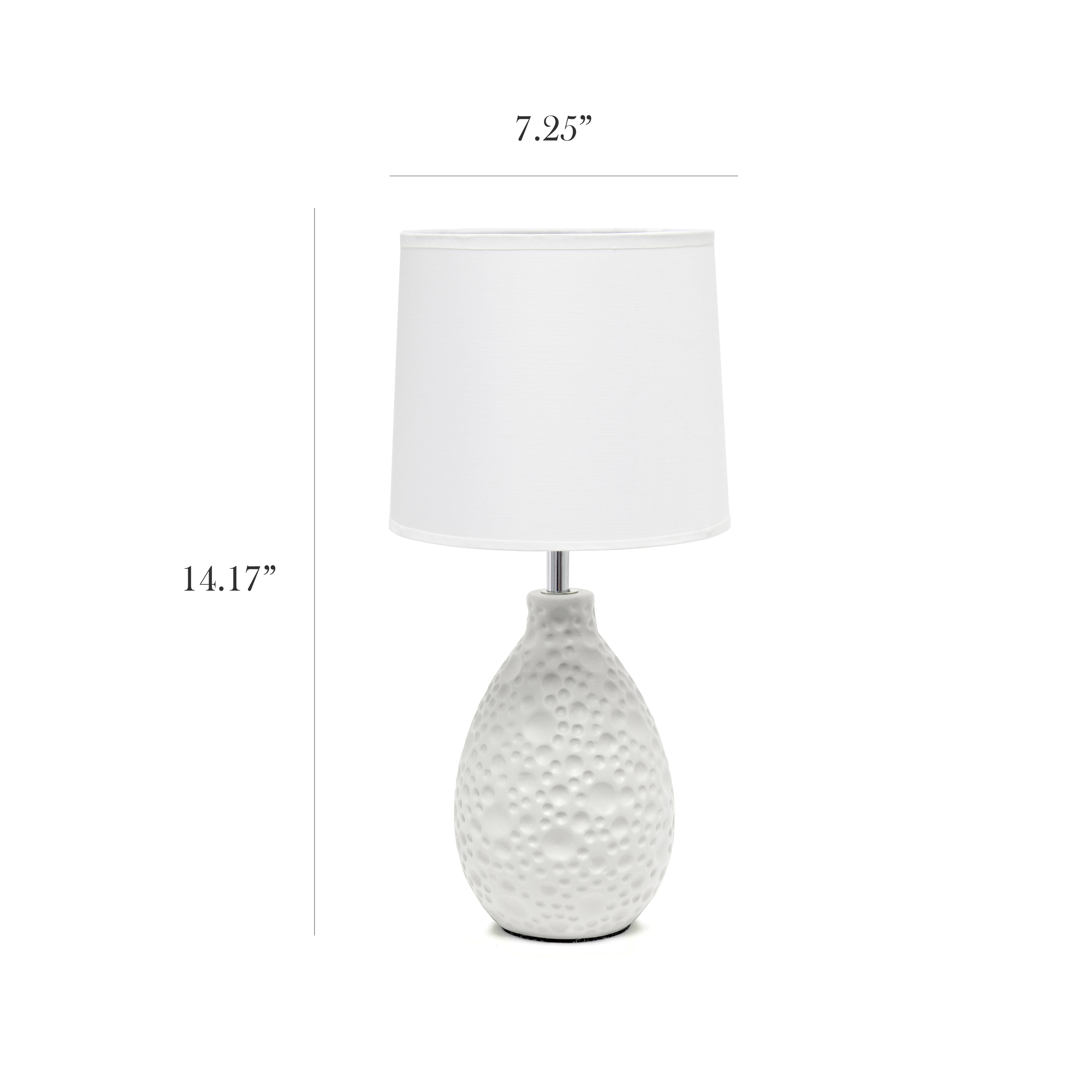 Simple Designs Textured Stucco Ceramic Oval Table Lamp - image 4 of 8