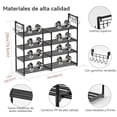 thumbnail image 4 of Organizador De Zapatero,Zapatero De 4 Niveles con Ganchos Multifuncionales para Zapateros Apilables para hasta 20 Pares,Zapatero Que Ahorra Espacio para Guardar Y Almacenar Zapatos, 4 of 8