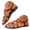 Brown, variant on Pandaie Strappy Sandals for Women Comfortable Braided Slip on Flat Sandal Dressy Ankle Strap Casual Thong Flip Flops for Summer Beach Walking Black Size 6.5