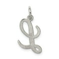 thumbnail image 3 of FB Jewels Sterling Silver Rhodium-plated Medium Script Initial L Charm, 3 of 4