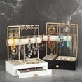 thumbnail image 4 of Perchero de exhibición yuxing para anillos y aretes de gran capacidad 2 niveles color blanco, 4 of 5