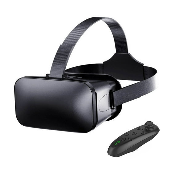 Gafas de realidad virtual 3D VR con mando para iOS y Android, para niños y adultos (Gafas V6 Y1 con mango negro)