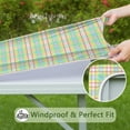 thumbnail image 6 of Colorful Grid Checkered Pattern Square Fitted Tablecloth with Elastic Edge,Square Table Cover,Washable Elastic Table Cover for Home Kitchen Party Decor 36"x36", 6 of 6