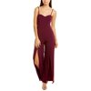 bebe Scuba Crepe Jumpsuit Burgundy MD