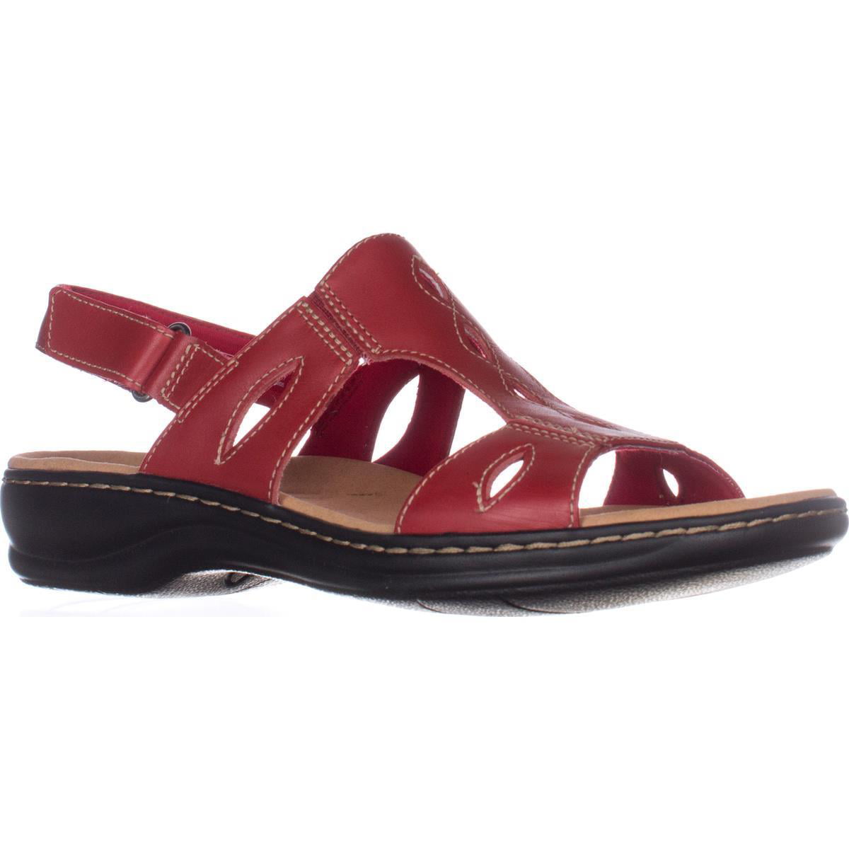 Clarks - Womens Clarks Leisa Lakelyn Cutout Slingback Sandals - Red ...