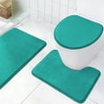 thumbnail image 6 of Bxaolu 3 Piece Bathroom Rugs Sets, Non-Slip & Quick Dry Bath Mat, Ultra Soft Bath Rugs for Bathroom, Toilet and Shower Floor, Green, 6 of 8