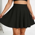 thumbnail image 3 of Women's High Waisted A-Line Flared Skirt, Casual Versatile Mini Skirt, Black, 3 of 7