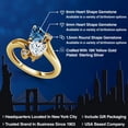 thumbnail image 2 of Gem Stone King 18K Yellow Gold Plated Silver Persian Blue Moissanite White Moissanite and White Lab Grown Diamond Ring for Women (1.63 Cttw, Heart Shape 6MM, Gemstone Birthstone, Size 9), 2 of 6