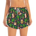 thumbnail image 2 of Picia Cute Hedgehogs Cactus Blue Pattern Women's 2 in 1 Athletic Running Shorts High Waisted Workout Casual Gym Sweat Shorts with Comfy Liner Zipper Pockets-XX-Large, 2 of 9