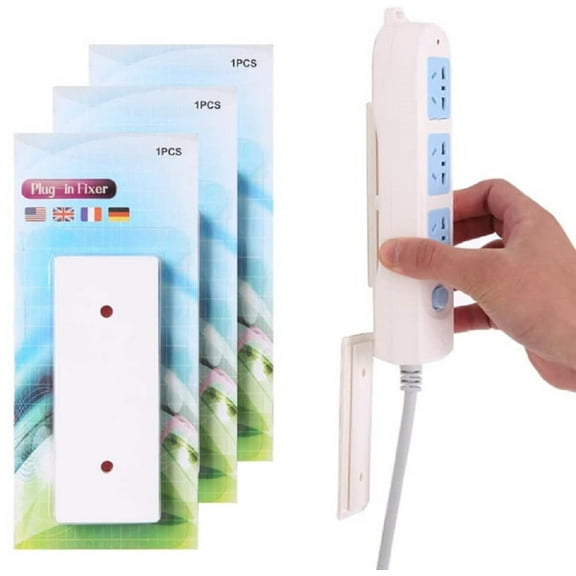 4-Pack Self-Adhesive Power Strip Holders – Wall-Mounted Cable Management Racks for Home & Office TIKA