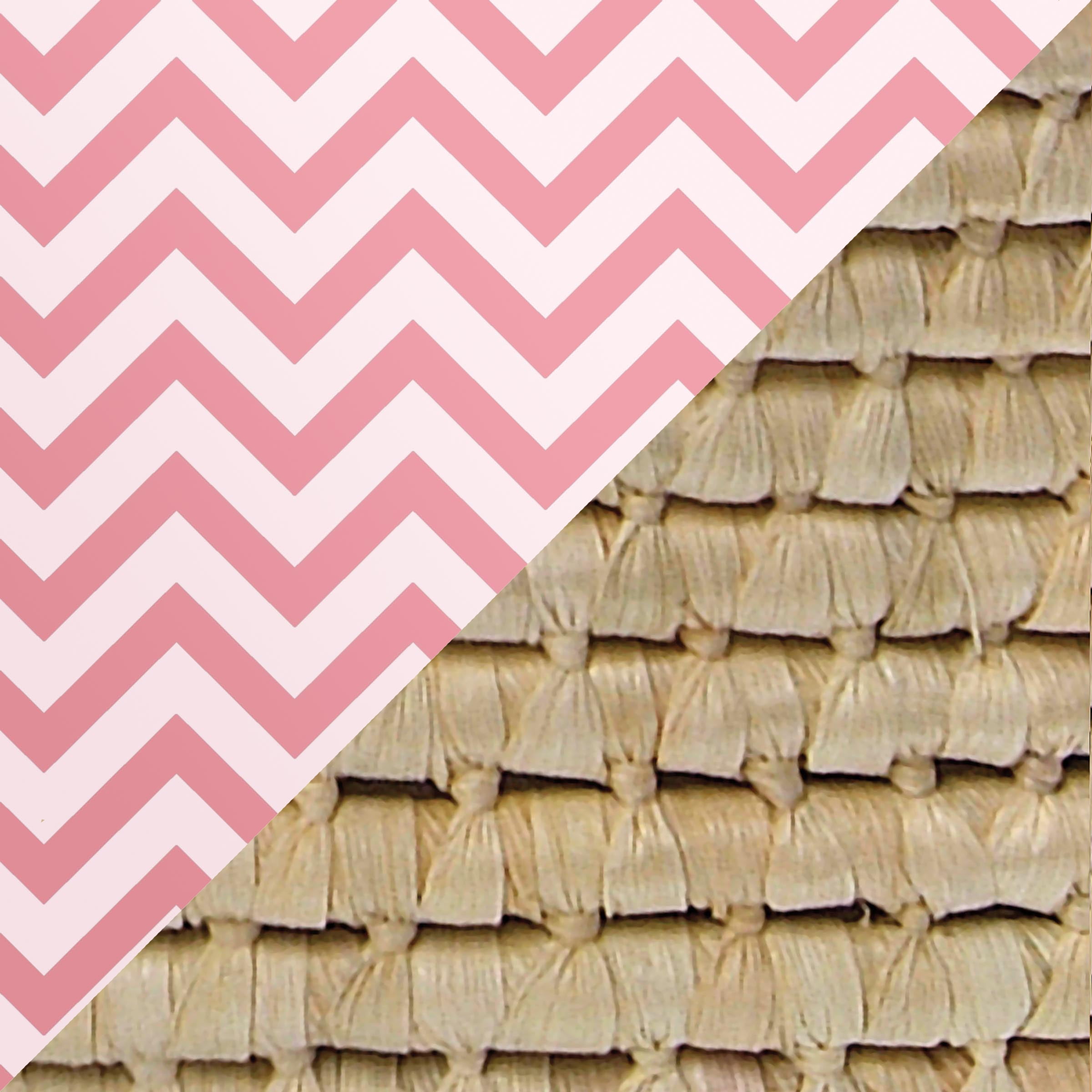 Badger Basket Natural Hooded Moses Basket - Pink Chevron Bedding