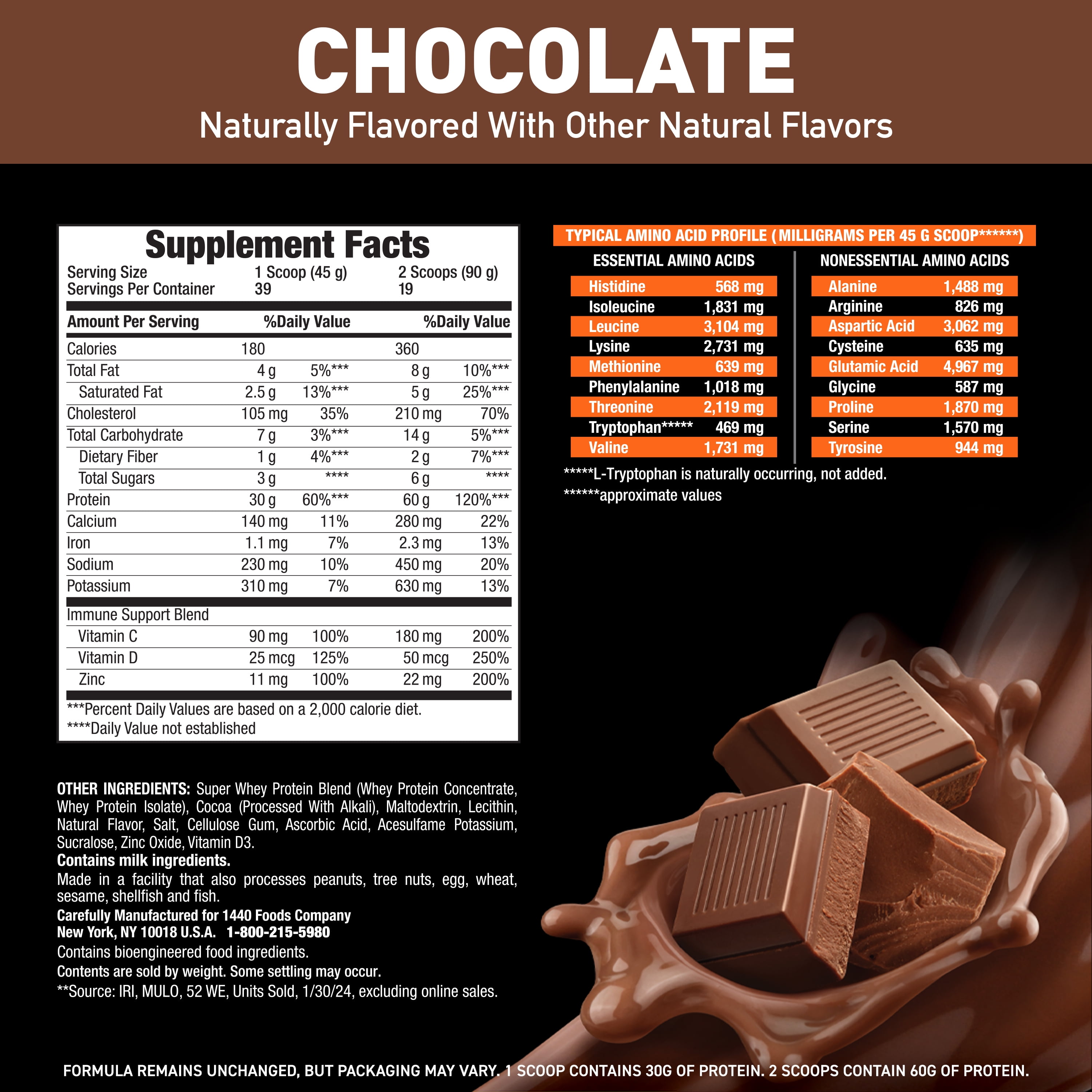 Body Fortress Super Advanced Whey Protein Powder, Chocolate, 60g Protein, 3.9 lbs (1,769 g) (Packaging May Vary)