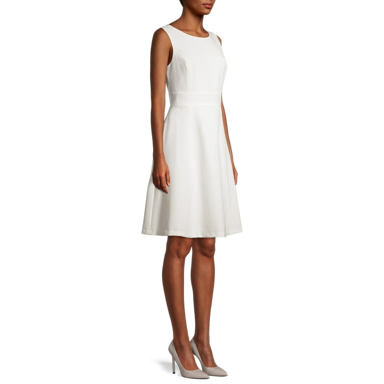 Evan Picone Women's Crepe Princess Seam Flare Dress