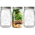 thumbnail image 1 of LEEYNEER Regular Mouth Mason Jars 32 OZ - 3 Pack - Quart Size Jars with Airtight Lids and Bands for Canning  Fermenting  Pickling  DIY Decors  Microwave &amp; Dishwasher Safe., 1 of 5