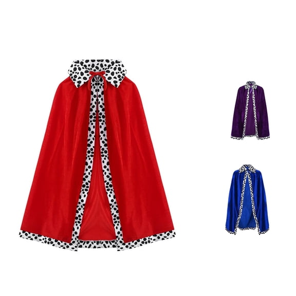 REDARER Velvet Cape Cloak Spotted Collared Robe for Masquerade Cosplay Halloween Party Performance Outfit,One Size