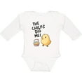 thumbnail image 3 of Inktastic The Chicks Dig Me Easter Baby Chick with Basket and Eggs Boys or Girls Long Sleeve Baby Bodysuit, 3 of 5