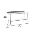 thumbnail image 5 of Flash Furniture 30" x 72" Adjustable Shelf Stainless Steel General Purpose Table with 4" Backsplash, 5 of 8
