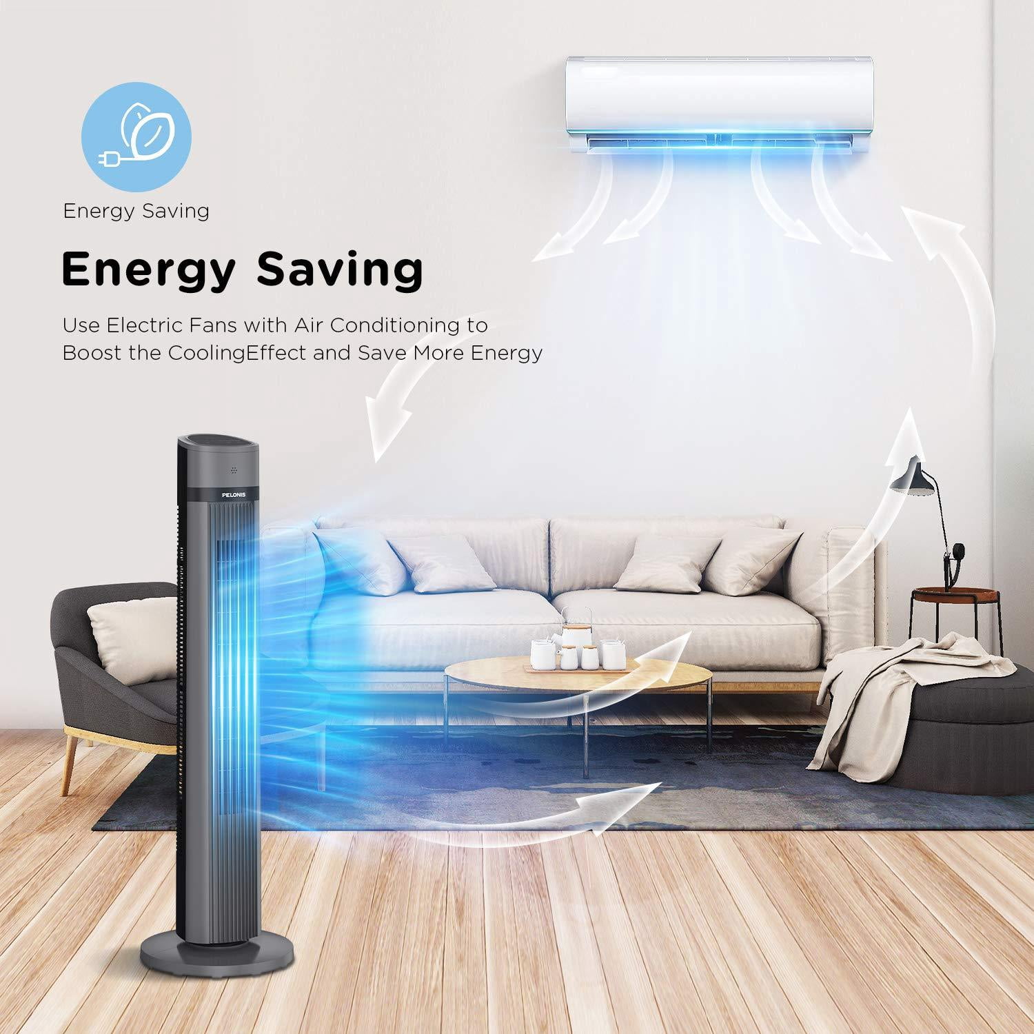 Pelonis 40 Oscillating Tower Fan with Remote, 3-Speed Settings with  3-Modes, Black - Walmart.com