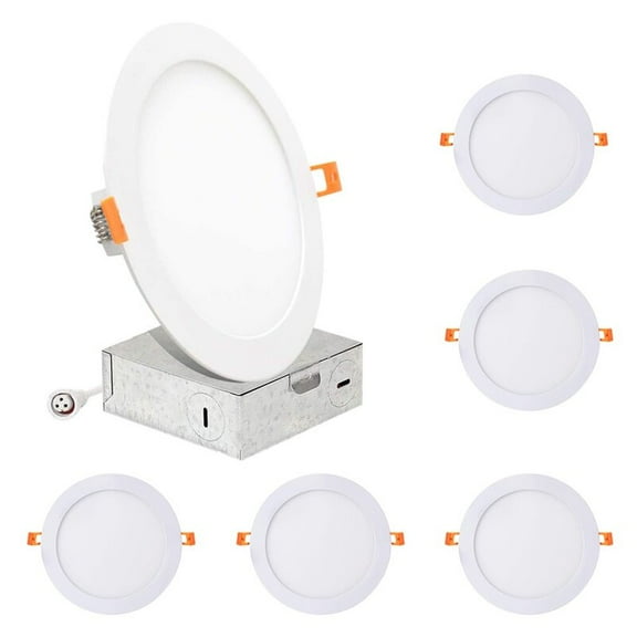 Lina Low Profile, Ultra-Thin Round Shaped Recessed Downlight Kit 4” – 6 Pcs Set
