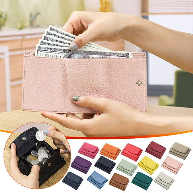 Fiudx Cartera de Cuero con Protección Rfid, Diseño Mini y Compacto, Piel de Vacuno Plena Flor, Pequeña Capacidad con Ranura para Monedas, Ideal para Viajes, Regalo Elegante para Mujer, Tamaño 10 X 3