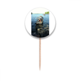 thumbnail image 1 of China Lake Fishing Photography Toothpick Flags Round Labels Party Decoration, 1 of 3