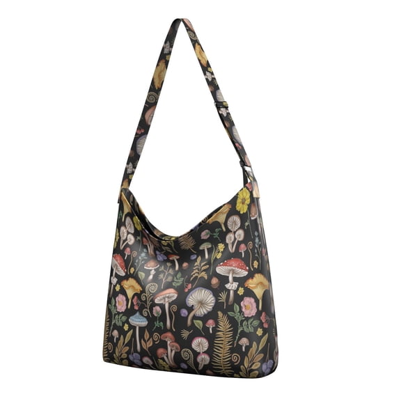 Fairy Tale Mushroom Daily Carry Handbag - Boho Chic Spacious Tote with Multi-Pocket Organization