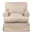 thumbnail image 4 of Sunset Trading Horizon Tissu Slipcover Set pour T-Coussin Chaise & Pouf en Beige, 4 of 8