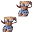 thumbnail image 4 of Yuarrent Traje de baño de verano para mujer, traje de baño de tres piezas teñido dividido con cable acolchado, traje de baño de viaje para vacaciones Type2 NO2 Yuarrent CBP221213, 4 of 5