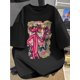 thumbnail image 1 of Women's Leopard Cartoon Print Short Sleeve T-Shirt - Casual Loose Fit Round Neck Top with Graffiti Art Design, Breathable Spring Summer Tee for Casual Attire & Fashion Commute, Durable Casualwear, 1 of 7