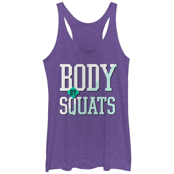 Women's CHIN UP Body By Squats  Racerback Tank Top Purple Heather Small