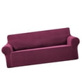 thumbnail image 4 of Stretch Sofa Slipcover Elastic Couch Cover Washable Furniture Protector for Kids Pets, Wine Red, 4 of 9