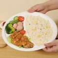 thumbnail image 4 of Disposable Dinner Plates With Three Compartments Food-Grade Sugarcane Pulp 100 Pack Round Divided Plates For Everyday Use Gatherings Barbecues Buffets, 4 of 8