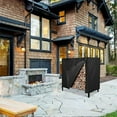 thumbnail image 3 of 4ft Firewood Rack With Cover Combo Set Waterproof Outdoor Log Holder, Fireplace Heavy Duty Stacker For Patio Logs Storage Steel Tubular Wood Pile, 3 of 5