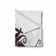 thumbnail image 2 of Retro Soft Flannel Fleece Blanket, Abstract Portrait of a Fantasy Girl with Long Fly-Away Hair and Butterflies, Cozy Plush for Indoor and Outdoor Use, 60" x 80", Eggplant and White, by Ambesonne, 2 of 6