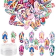 thumbnail image 1 of 1 caja de dijes de chanclas de arcilla, colgantes para hacer tú mismo, mini dijes de pantuflas, surtidos, coloridos dijes de arcilla polimérica de verano de Hawái., 1 of 9