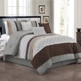 thumbnail image 1 of Unique Home Enea 7 Piece Collection Comforter Set Abstract Polygon Pattern Clearance Bedding Comforter Duvet Cover Set (Queen, Gray Brown), 1 of 4