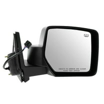 TRQ Side View Mirror Power Heated Black Textured Passenger RH for Jeep Patriot MRA06210