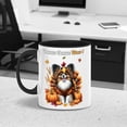 thumbnail image 5 of Happy Thanksgiving Papillon Turkey Costume Pumpkins Autumn Leaves 11oz Accent Two-tone Mug Pap Butterfly Dog Lover Coffee Tea Cup - 130144, 5 of 5