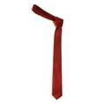 thumbnail image 2 of NYFASHION101 Men's Solid Color 2" Skinny Tie, Rust, 2 of 2