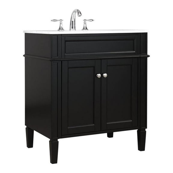 30 inch single bathroom vanity in Black