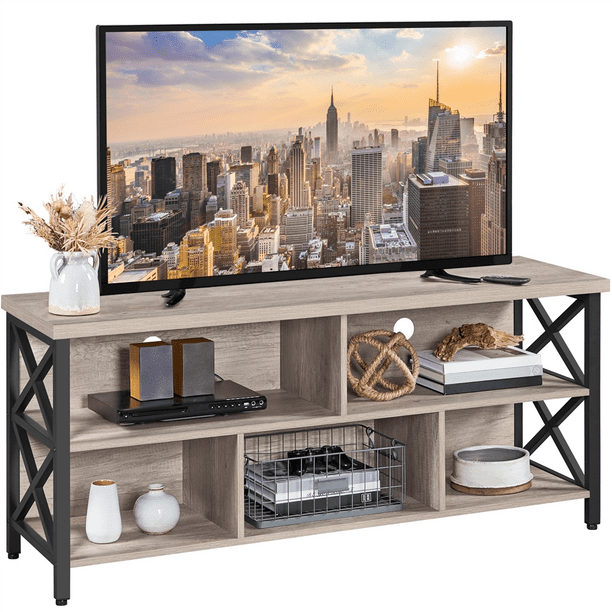 SmileMart Modern Industrial TV Stand for TVs up to 65 Inch with Storage
