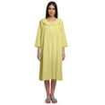 thumbnail image 2 of Moomaya WoMen's Solid Cotton Nursing Nightwear Long Sleeve Sleepwear Dress, 2 of 6