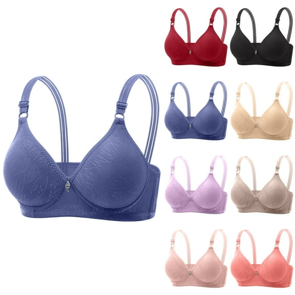 Women's Push Up Bra Tshirt Demi Supportive Bras Underwire Plunge Padded Comfortable Blue 40