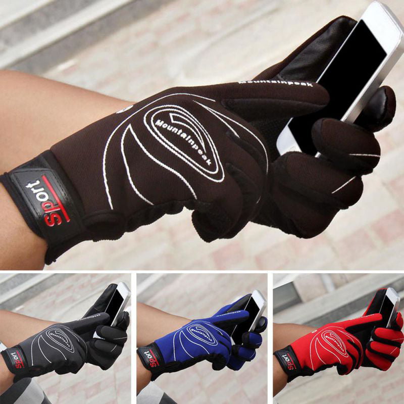 Red Waterproof Protective Gloves Motorcycle Motorbike Gloves Polar Force Leather